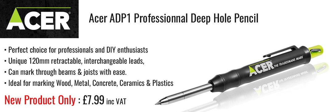 Acer ADP1 Professionnal Deep Hole Pencil - New Product £7.99 inc VAT - mtmc.co.uk/Hand-Tools/Mea…