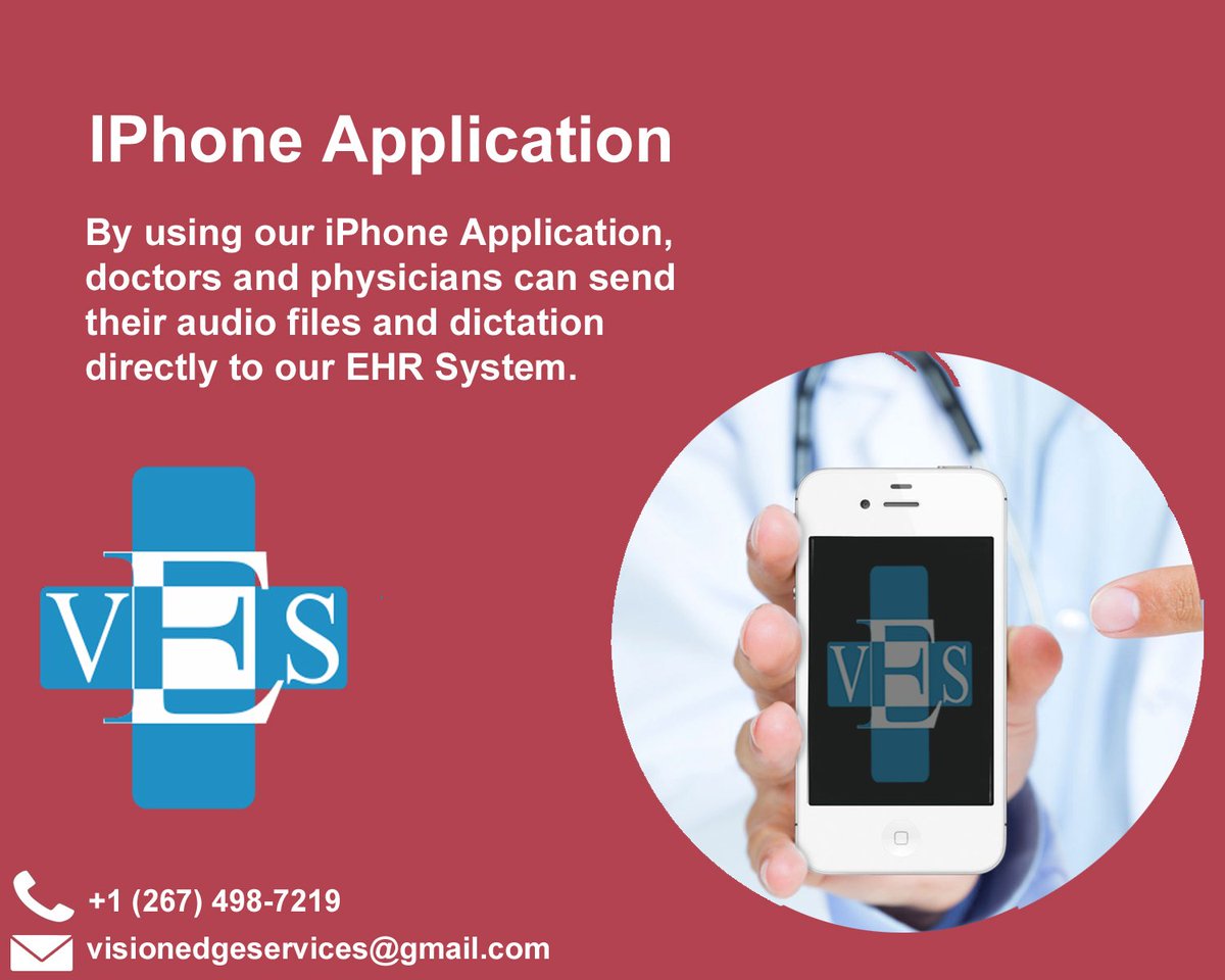 Vision_Edge's tweet image. By using our #IPhone_Application, #doctors and #physicians can send their audio files and dictation directly to our #EHR_System.
Go to our website for details:
goo.gl/YiHHWM