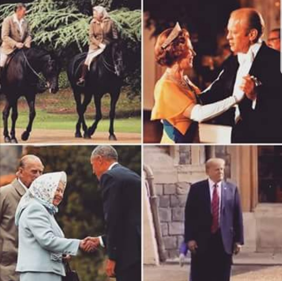 Iconic photos of #QueenElizabeth with US Presidents.

Via Alex Noodle

#TrumpVisitUK