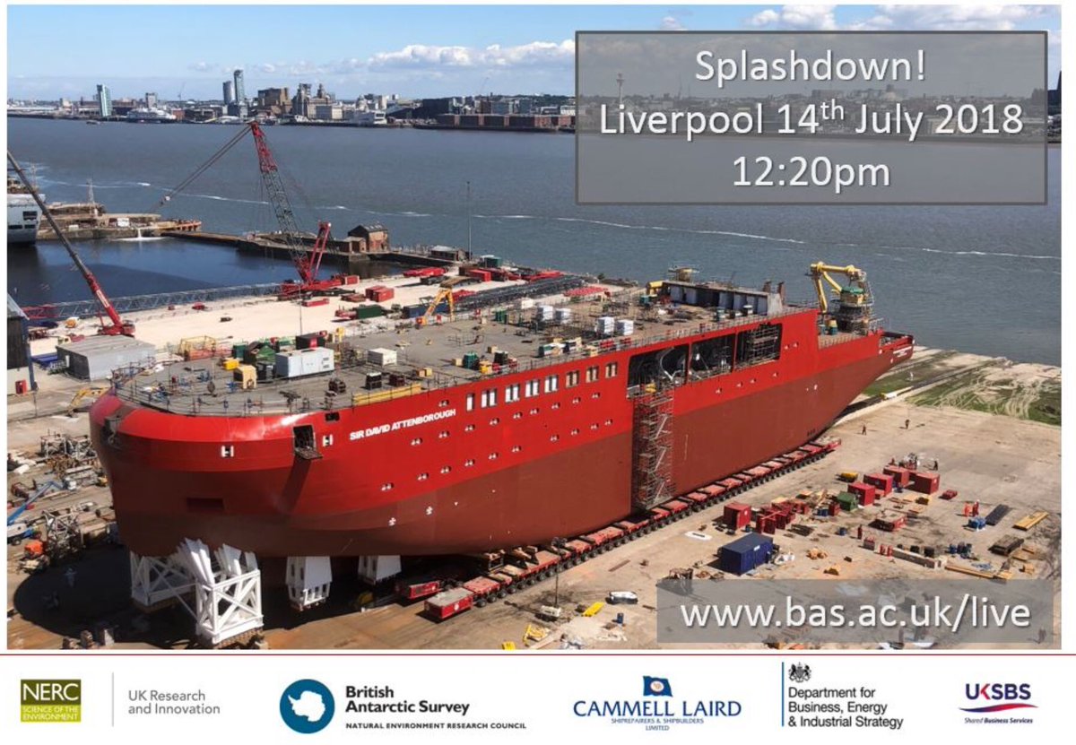 Maritime Iberia News in attendance for an historic shipping occasion at @CammellLaird in UK for slipway launch of RRS Sir David Attenborough - one of most advanced ships in the world - set to deliver ground-breaking scientific research across polar oceans #polarship