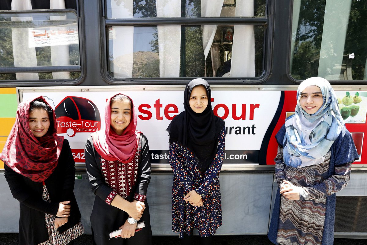 UNAMAnews's tweet photo. Meals on Wheels! #Kabul diners are taking the ‘Taste Tour’ – the latest addition to the capital’s culinary experiences. A start-up run by University students who are hoping to develop business and get a fleet of food buses on the road. #Afghanistan https://t.co/mPdiEFZNvI