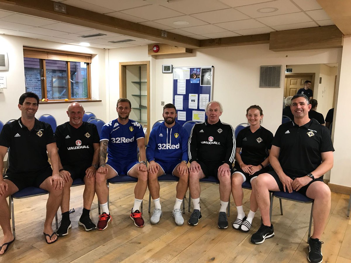 AlfieWylie's tweet photo. Brilliant to have NI + Leeds UTD star Stuart Dallas + Leeds captain Liam Cooper call in to chat with the U19's at York . Great information from both on life as a pro player. @OfficialIrishFA @WeeSpotInEurope @dallas_stuart @LiamCooper__ @noelmitchell66 https://t.co/dM5DhY8VJc