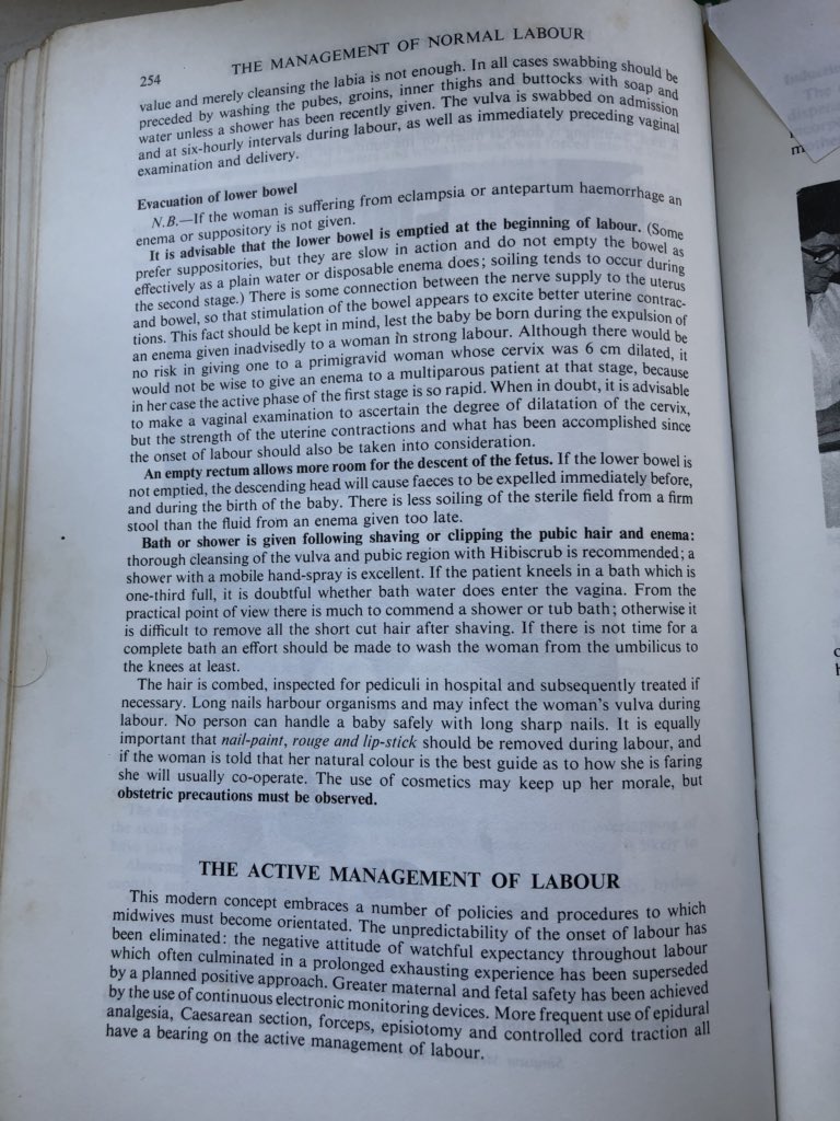 sheena_byrom's tweet photo. This is how I ‘trained’ to be a midwife. I was part of this horrendous onslaught to ‘manage women’s bodies’ that was very wrong. This is my text book from 1976. This is why I am so passionate what I do, to reverse the trend. @birthpositive @dr_bjm @dunkleybent @Prof_AmyBrown https://t.co/gxsDmHnpkw