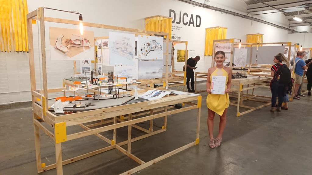 InteriorsDJCAD's tweet photo. Congratulations to new @InteriorsDJCAD @DJCAD graduates, @JessRossDesign, who won the IE Award for 3D Representation, and @karadesignIED, who received an IE Awards Commendation, at the @InteriorEds Show 2018 at @FreeRangeShows, London. Fantastic news - well done Jessica &amp; Kara! https://t.co/KcPwAJ5Zj5
