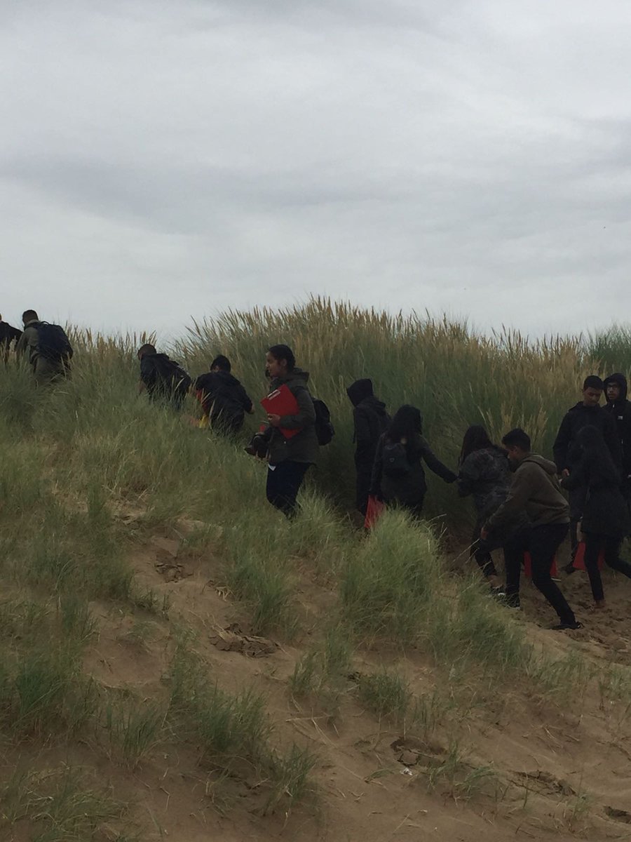 Our Year 9&10 Geography and Travel students scaling a sand dune yesterday. Fantastic day at the seaside #inquisitiveminds #learningoutsideoftheclassroom @HathershawC