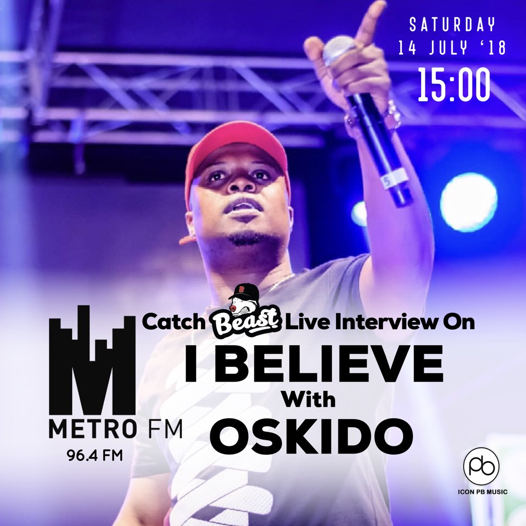 BEAST_RSA's tweet photo. Catch Your Boy Live On @METROFMSA This Afternoon With @OskidoIBelieve At 15:00 Sharp ππ #YearOfTheBEAST #IconPB https://t.co/ihyVA4YWZ5