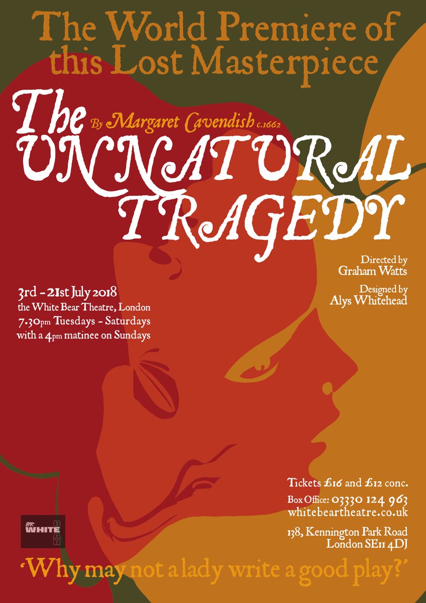 WhiteBearTheatr's tweet photo. "Entertaining, shocking and something of a revelation" Now in its final week, come see the first performance of the 350-year old #TheUnnaturalTragedy. Last few tickets here: https://t.co/B9yDF5I1sy … #history #herstory #science #theatre https://t.co/JGMoDVTd2Q