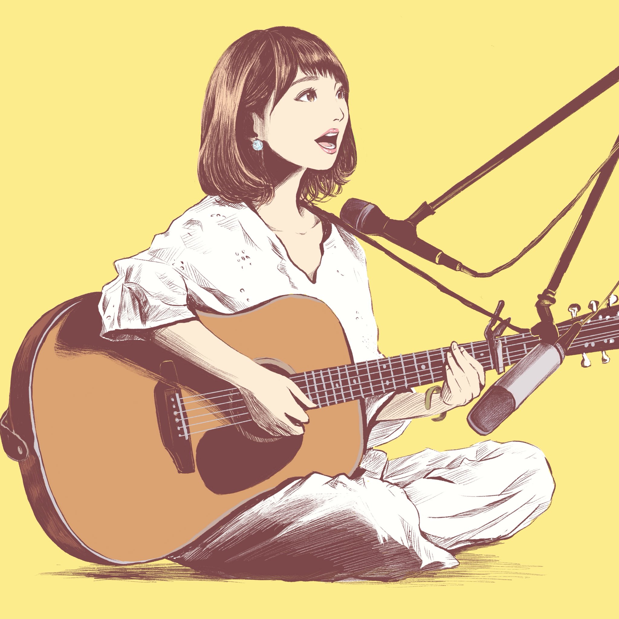 ホリプー マンガ おばけと風鈴 6 2 連載開始 Na Twitterze コバソロさん Kobamakolts の動画に出ていらしたこぴさん Kopi 1024 あぐらで座ってギターを弾いて歌っているのがとても印象的だったので そのお姿を描きました T Co Ykatsw5e2o