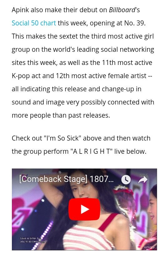 jjktaelovely's tweet photo. Congrats @Apink_2011 for debuting at Social Chart at #39 . ❤❤❤.
#apink #ImSoSick3rdWin https://t.co/VUzqbjiTJL