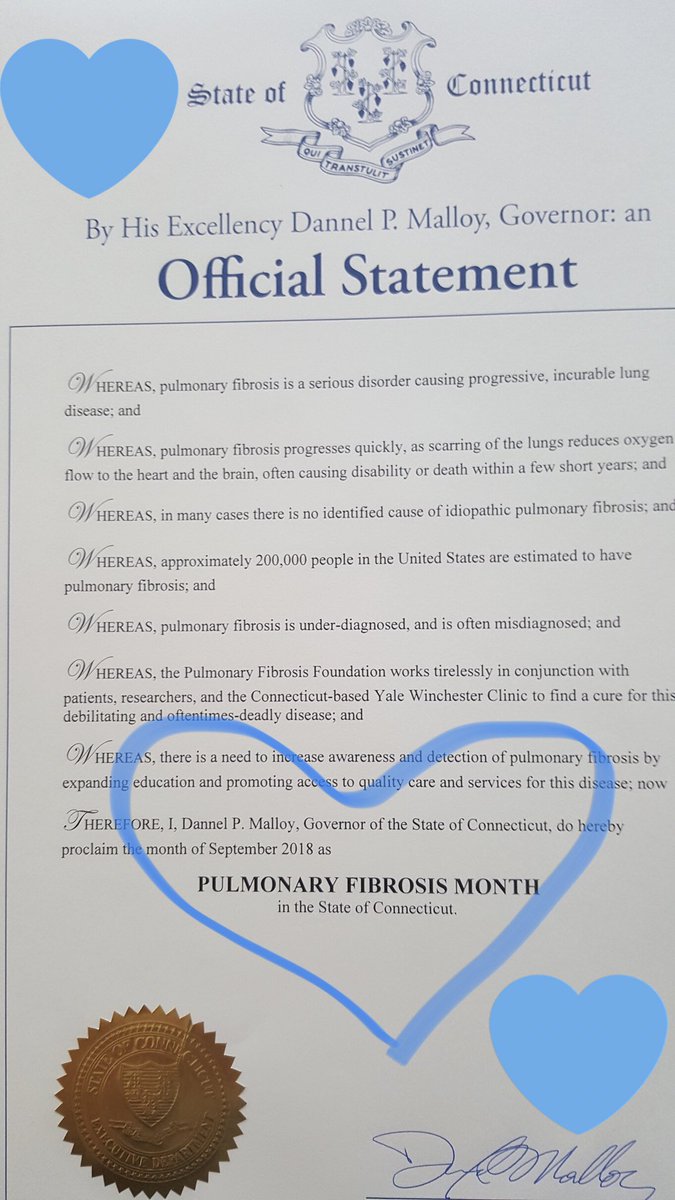 KaminskiMed's tweet photo. RAISE PF AWARNESS! @GovMalloyOffice declares September as #PulmonaryFibrosis month! Thanks @jmorthanos for getting it done! #CureIPF #PFWarriors #GPFAM18 #NeedleIsMoving https://t.co/9nKMrP4Yoz