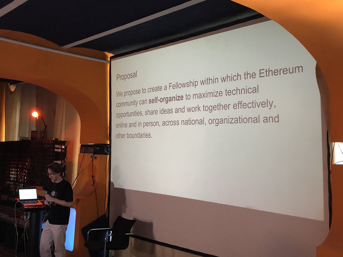 lrettig's tweet photo. Fellowship of Ethereum Magicians summer gathering kicks off at @cbase in Berlin with @bmann and @jemenger covering some ground rules and the history of the technical governance initiative #EthMagicians https://t.co/wvYtnF3t19