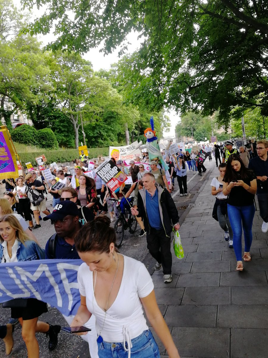 ScotStopTrump's tweet image. Our GIGANTIC march is reaching the US Consulate while the tail end is still filling up Parliament Square #ScotlandAgainstTrump