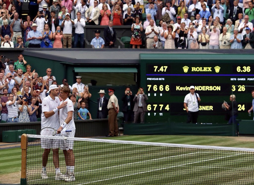 Headed home. I appreciate all the encouraging messages from everyone. Congrats to <a href="/KAndersonATP/">Kevin Anderson</a> on the win and best of luck in the final. More importantly, thank you for your class and humility in victory. <a href="/Wimbledon/">Wimbledon</a> see you next year. Sorry for screwing the schedule up today 😳