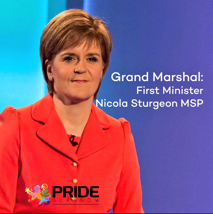 tomfrench85's tweet photo. Today, for the first time in the UK, an elected head of government will lead an LGBTI pride march. Proud to see @NicolaSturgeon standing up for equality and human rights: https://t.co/dGRhUjsvmM #GlasgowPride #LGBTI https://t.co/cDy9fyESzG