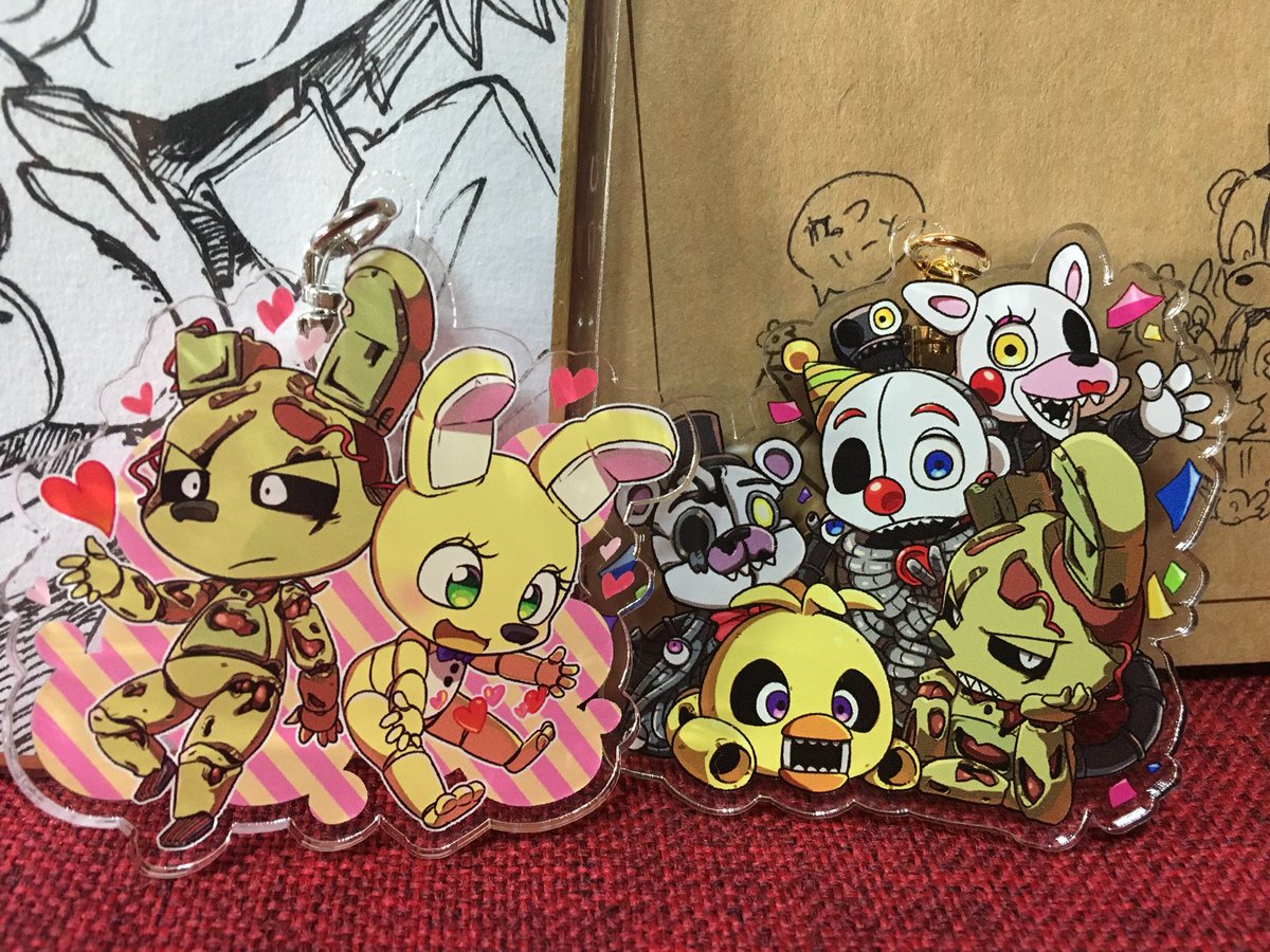 イシイニキ Ishiiniki Fnaf日本宣伝 A Twitter スプトラとダクトで同居しようとしてるキーマンさん Kiman Prpr から先月アンリミexで販売されたスプトラ スプボニアクキーと上ダクト組のアクキーを頂きました そしてフレディヘッドを持つイシイと愉快な