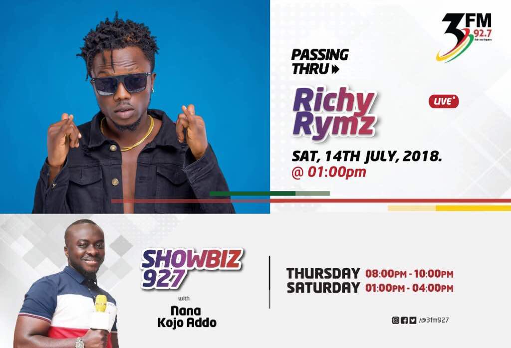 RichyRymz's tweet photo. Let’s vibe on @3fm927 today . https://t.co/AQOb9DMME9