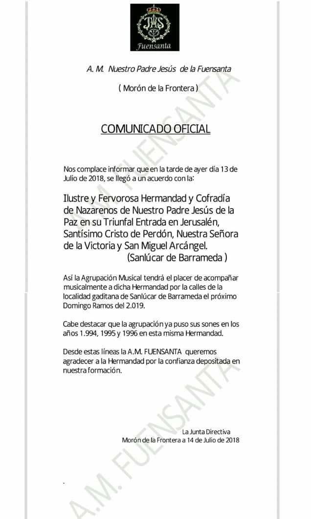 🔴🔴🔴COMUNICADO OFICIAL🔴🔴🔴 <a href="/FuensantaMoron/">A.M. Fuensanta Morón</a>