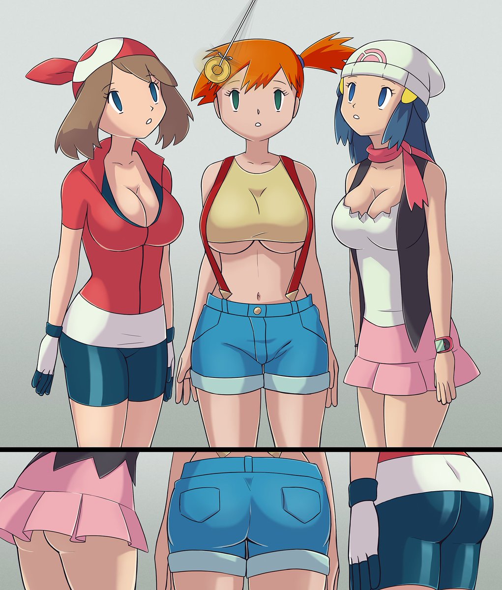 Old commission from @ZeBirdBath My favorite pokegirl trio. 