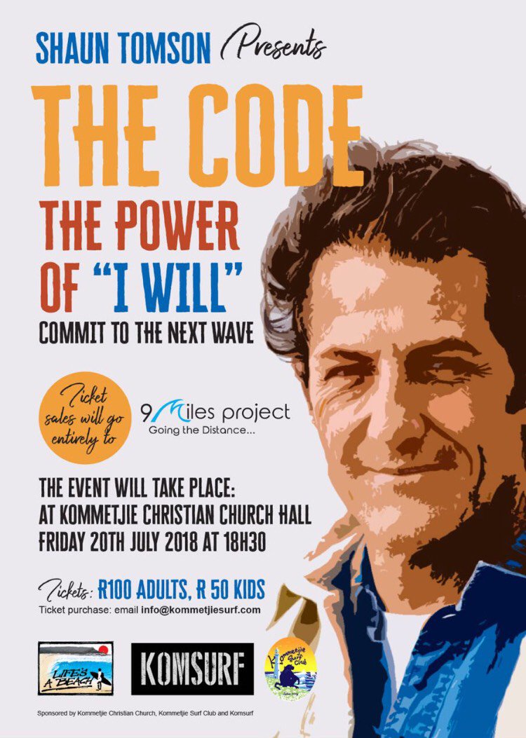 Shaun Tomson is coming to Kommetjie - book your ticket now - mailchi.mp/42d3ec6133d1/s…