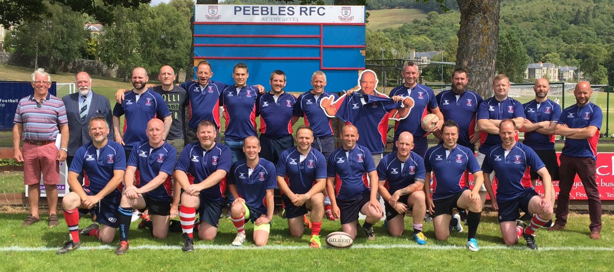 PeeblesHSPhysEd's tweet photo. Fabulous to referee Peebles Colts from 1993 on their 25th Anniversary Match v Peebles Over 35s at the Gytes. 
The 43 year olds sneaking a 33:33 draw. 
Great to see so many PHS Former Pupils in both squads. Also coaches Alan Beveridge and Bill Noble. Enjoy your night at the Club! https://t.co/omALqx4tzT