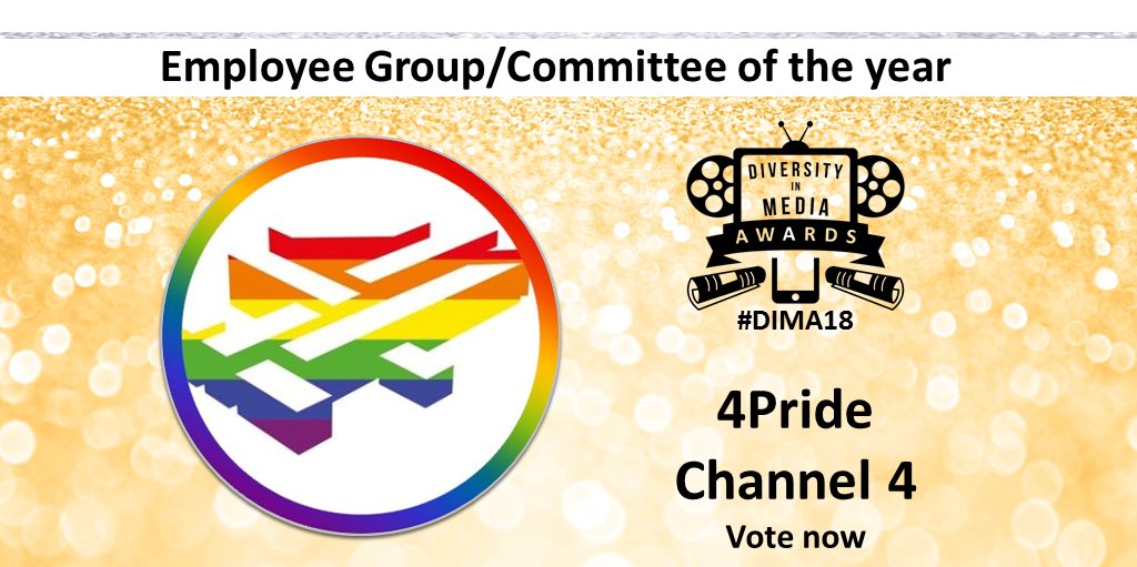 DiMAwards's tweet image. Would you like 4Pride at Channel 4 to be awarded a DIMA? (Diversity In Media Award) vote now to recognise their work through our website. Voting closes on Sunday 22nd July at 23:59. diversityinmediaawards.com/2018categories #DIMA18 #4pride #channel4 @C4Pride @Channel4