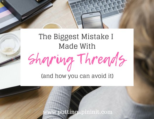 PuttingAPinInIt's tweet photo. As a #newblogger, here is the number one mistake I made with #sharingthreads #bloggingtips #bloggerlife https://t.co/IIEpNmY1WV https://t.co/xE7admH3vQ