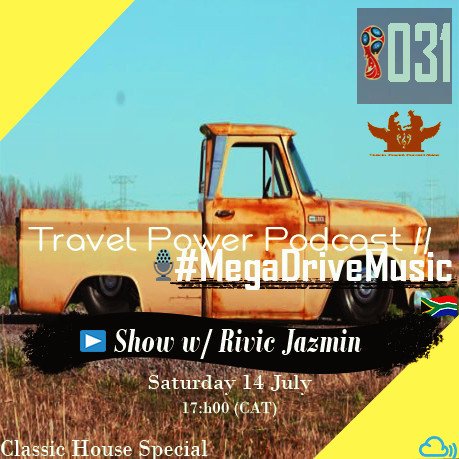 TravelPowerPod's tweet photo. Yup! It's now the #MegaDriveMusic Show w/ @RivicJazmin_SA, SpecialClassicHouse taking place! Tune in!!!
▶ Stream: https://t.co/d0sIULANmF
▶ Download: https://t.co/ekWXjQWXO1
#ClassicHouse #SoulfulHouse #Radio #DeepHouseRadio https://t.co/3VCCI8U7g9