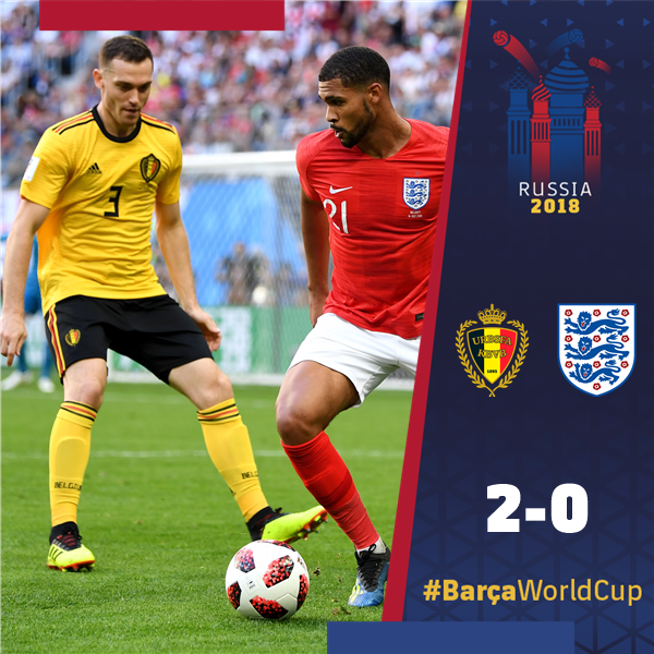 FCBarcelona's tweet photo. 🙌 Congratulations to @thomasvermaelen and @BelRedDevils, who finish third in the #WorldCup!
🔵🔴 #BarçaWorldCup https://t.co/1yQdIQuY9W