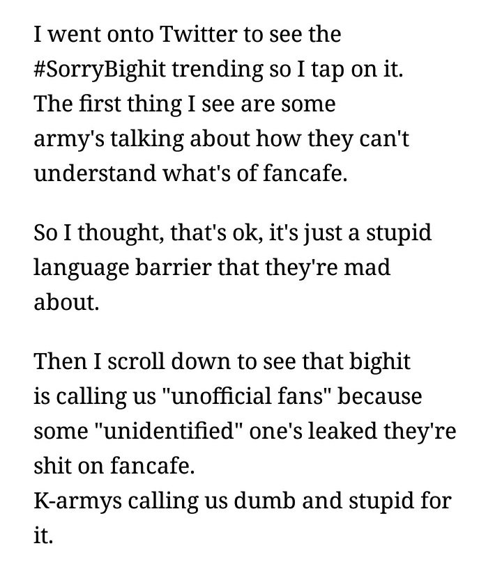 _squishychimmy's tweet photo. #SorryBigHit #SorryButItsFakeLove
I'm pissed along with all the other "unofficial fans" #FuckYouBighit BTS deserves better. @BigHitEnt You can learn something from them. https://t.co/7zCaK1uKee