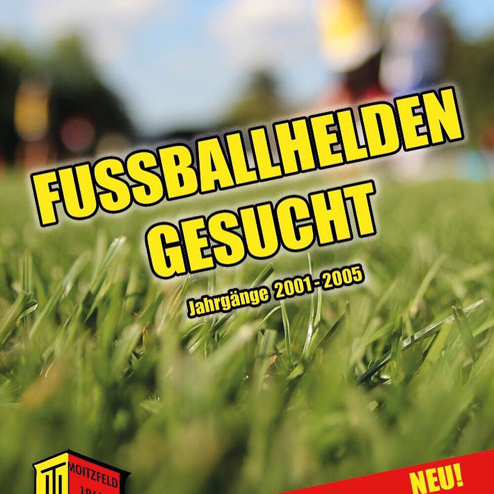TuS_Moitzfeld's tweet photo. Wir suchen dringend für unsere neue B/C-Jugend noch fußballbegeisterte Kids aus den Jahrgängen 2001-2005. 

#abjetztaufkunstrasen
#wirbewegenmoitzfeld https://t.co/Cw9IqRwSvn