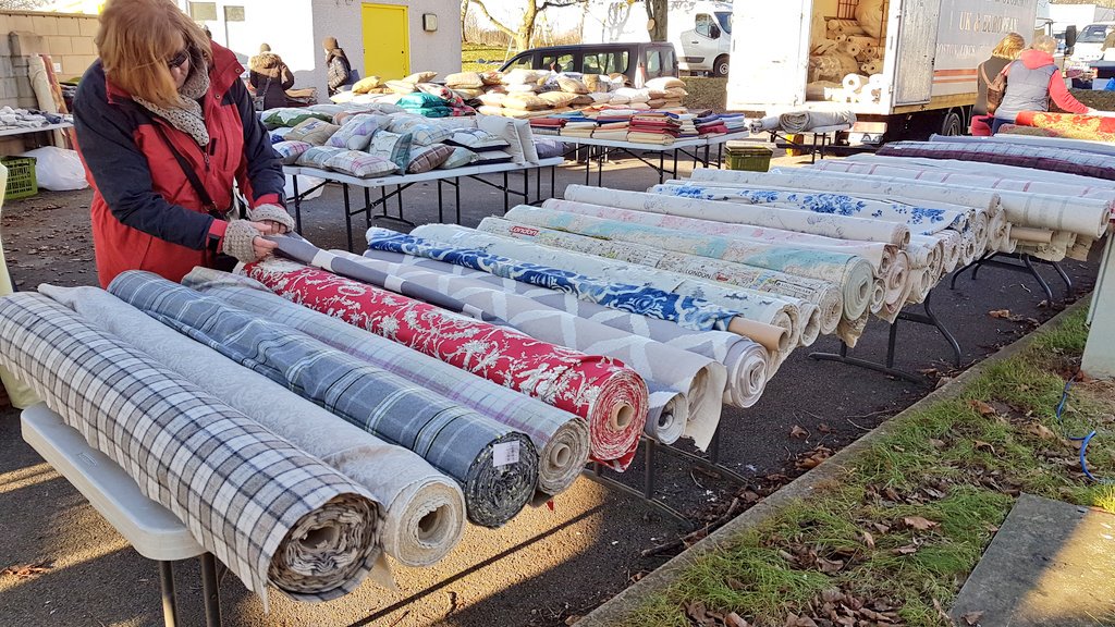 FoyandCo's tweet photo. Another beautiful weekend for The Giant Flea Market @BathandWest Showground Shepton Mallet tomorrow @sheptonflea loads of Beautiful Cushions and Fabrics #fleamarket #Sheptonflea #sheptonmallet #fabric https://t.co/80mt0dqsVA
