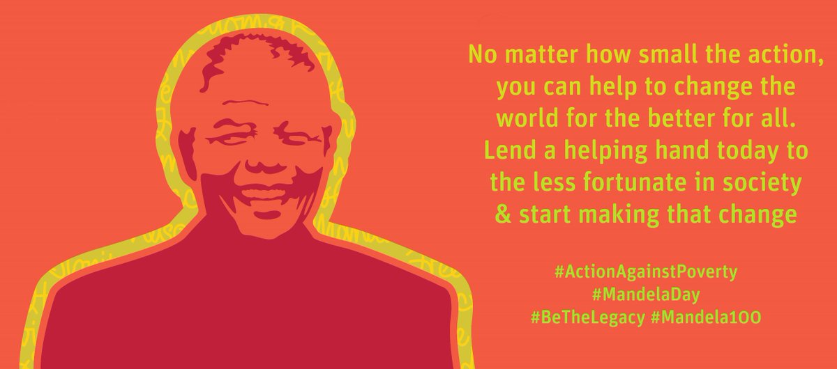 NelsonMandela's tweet image. No matter how small the action, you can help to change the world for the better for all. Lend a helping hand today to the less fortunate in society &amp;amp; start making that change #ActionAgainstPoverty #MandelaDay #Ubuntu #BeTheLegacy #Mandela100