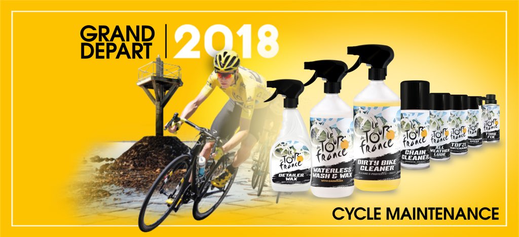 AssuredProduct's tweet photo. All you need to clean and protect your bicycle with Tour de France cycle care products https://t.co/cC0DKVl4VK @LeTour @tourdefrancetv4 @ITV4 #itvtour #TourdeFrance2018 #letour2018 #TDF2018  #cycling #cyclists https://t.co/R9qO23Mreq