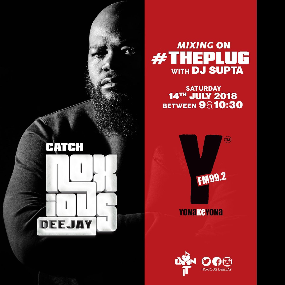 noxiousdeejay's tweet photo. Log onto to Y tonight Fam! Ill be Mixin on #theplug with @SUPTA_DJ on @Yfm tonight! #noxiousdj #ngekekulunge #ownit #ubabeswenumber #ubabeswentshebe https://t.co/VTYwAjv59N