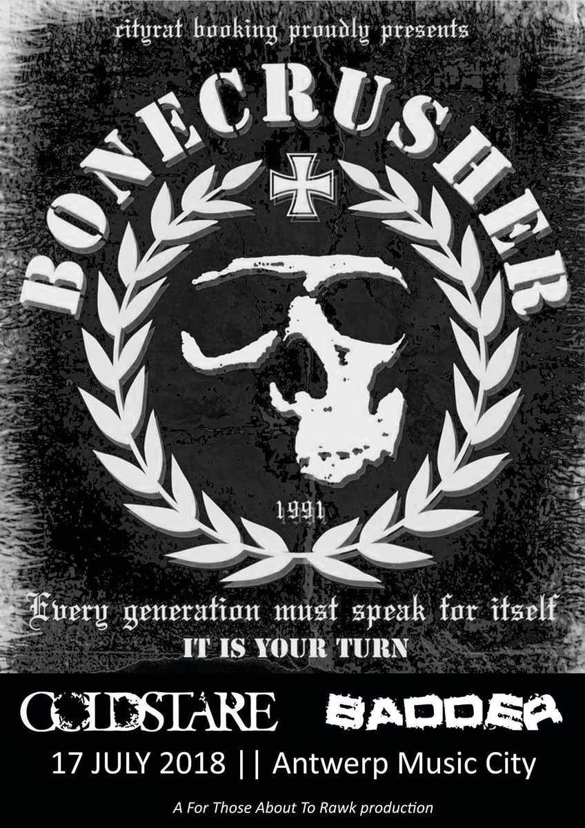 Tuesday July 17th at #Antwerpmusicity. Roll out. #coldstare #bonecrusher #badders #oldschoolhardcore #hardcorepunk #mosh