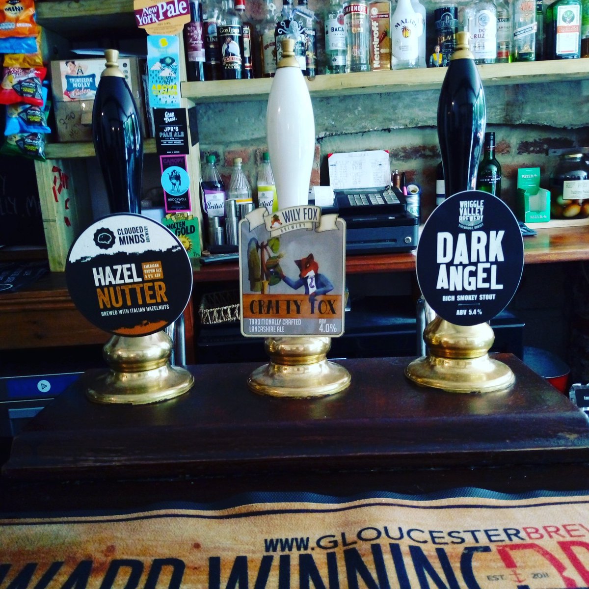 Who said dark beers are just for winter!? #hazelnutter from @cloudedmindsbrewery #craftyfox from <a href="/wilyfoxbrewery/">Wily Fox Brewery</a> and #darkangel from #wrigglevalleybrewery 
.
.
.
.
.
.
.
.
.
.
#beer #ale #cask #caskale #craftale #realale #bristol #pub #camra #goodbeerguide