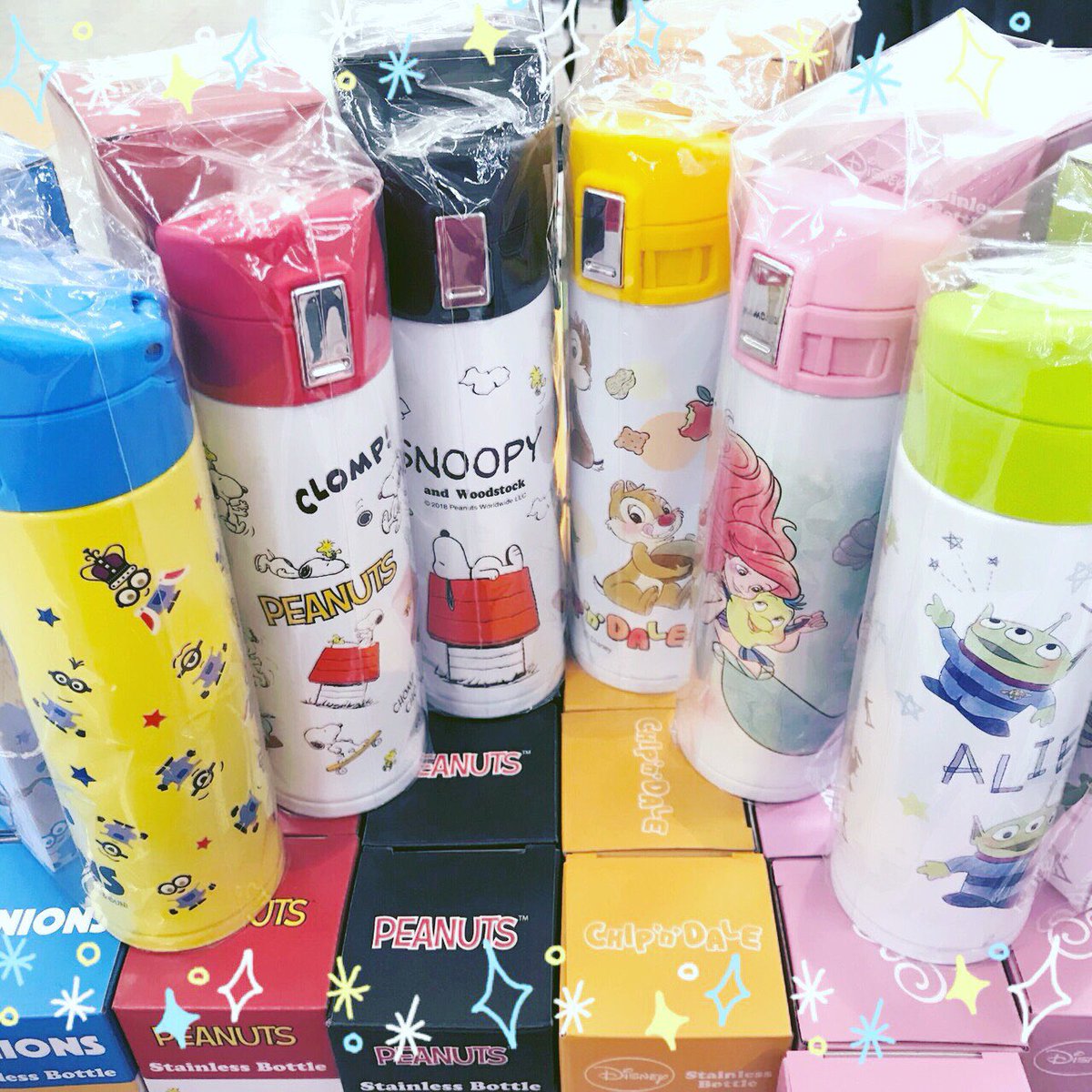 オリンピア刈谷店 暑い夏には熱中症対策を 可愛いスレンレスボトルたくさん揃ってます キャラクターステンレスボトル 1580 税 キャラクター ステンレスボトル 熱中症 対策 ディズニー ミニオン 水分補給 オリンピア 刈谷 T