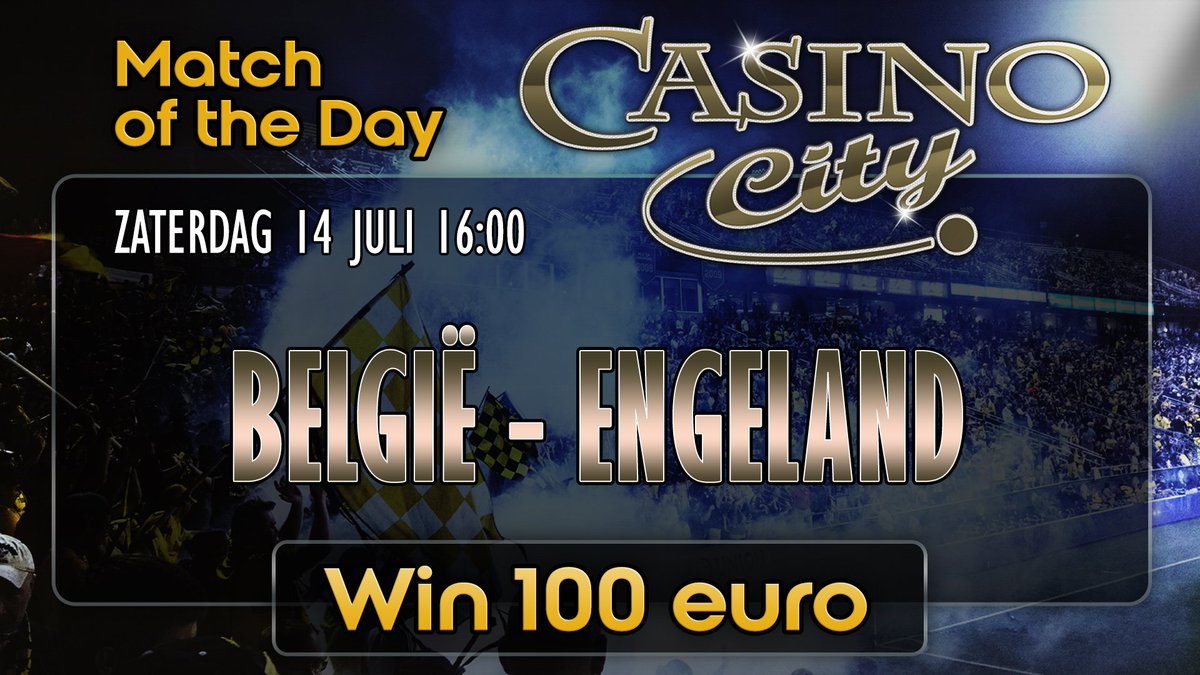 De troostfinale van het #WKvoetbal kijk je natuurlijk bij Casino City. Live in al onze vestigingen te zien. Onze spelende bezoeker (21+) doet gratis mee met onze #MatchOfTheDay WK Poule!

🇧🇪 #België - 🇬🇧 #Engeland begint al om 16:00u. Zorg dat je op tijd binnen bent!