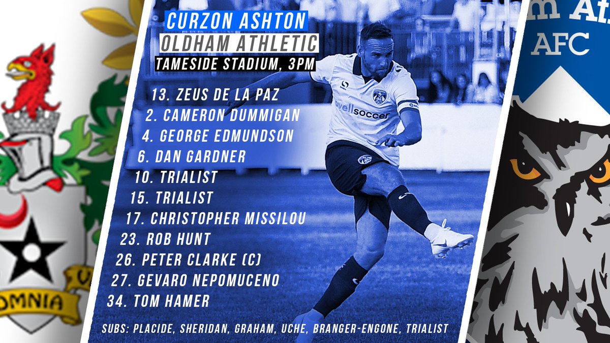 TEAM NEWS: Here is the #oafc side to take on <a href="/CurzonAshton/">Curzon Ashton</a> this afternoon.