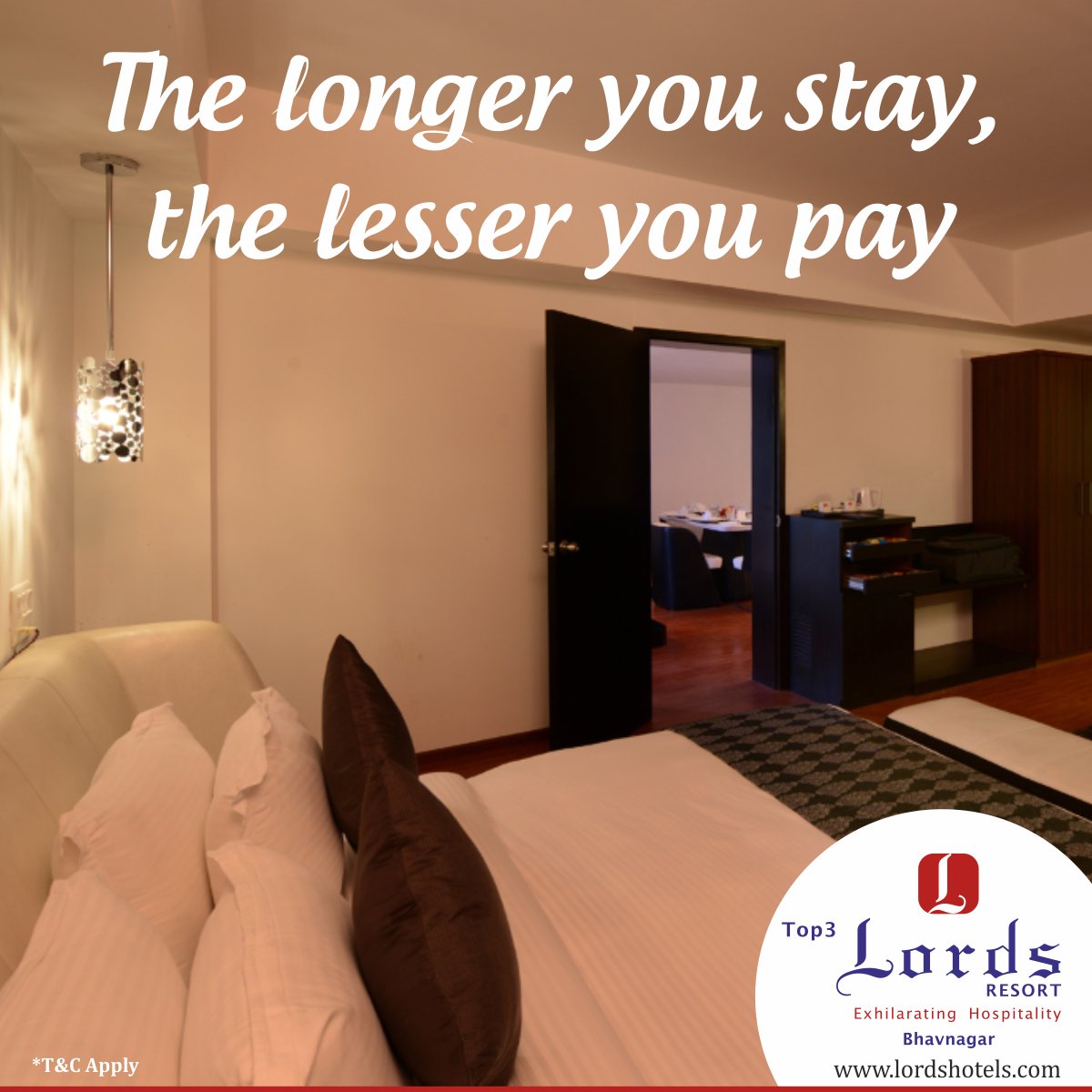 Lordsbhavnagar's tweet photo. Monsoon deals are here The longer you stay, the lesser you pay; Save up to 20%.
Now start planning your Monsoon escape to vibrant Gujarat and stay at @Lordsbhavnagar
Book your stay: https://t.co/suKslhfieu
#luxurystay #luxuryresort #monsoondeal #stacation #gujratdiaries https://t.co/78y8pJDOje