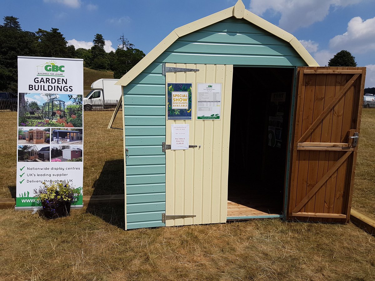 HenleyShow's tweet photo. Have you seen the great range of garden buildings from  @GBCGroupUK at this weekend's show? Pop by and speak to the friendly team today @StonorPark #Henley #henleyonthames #gardenshow https://t.co/QnyAClISNW