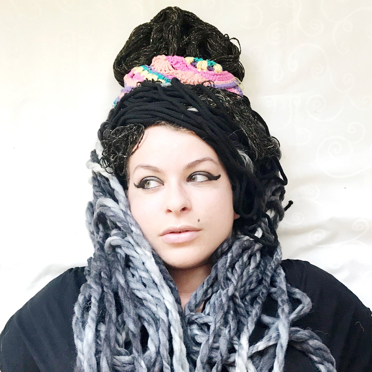 FibreThe's tweet photo. ...like this...

...They tried to make me shrink my yarn stash but I said no, no, no...I will need them one day, stop making a fool out of me, I got 15 projects saved on Ravelry....Ravelrrrryyy...

#smallbiz #amywinehouse #funny #wigsofwool #yarn #yarnshop #justacard https://t.co/hdu7tKUz2b