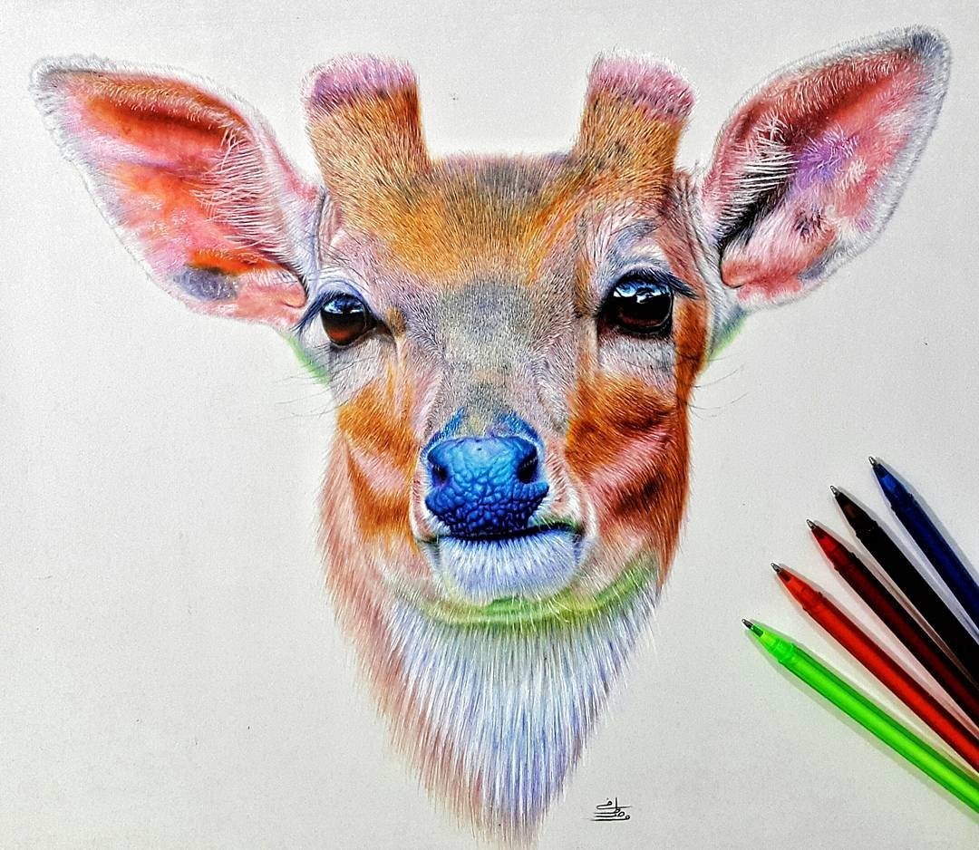 Color pens drawing
Who's deer lovers ?

Follow to see more.