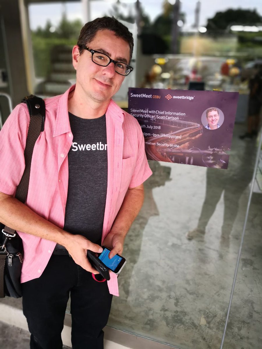 sweetbridgeemea's tweet photo. Live from #Cebu #Philippines! Our CISO Scott Carlson is speaking at our #SweetMeet about #Security on the #Blockchain https://t.co/XTVGpzEaVY