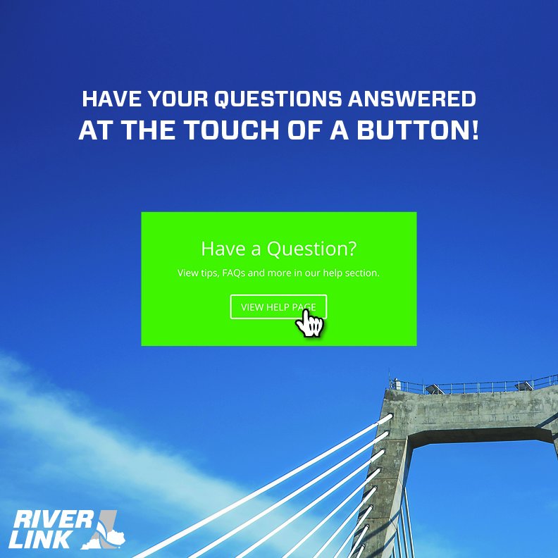 riverlinktolls's tweet image. #RiverLink’s FAQ page is a one-stop shop for quick information. Have some of your questions answered by visiting the FAQ webpage: riverlink.com/faqs/