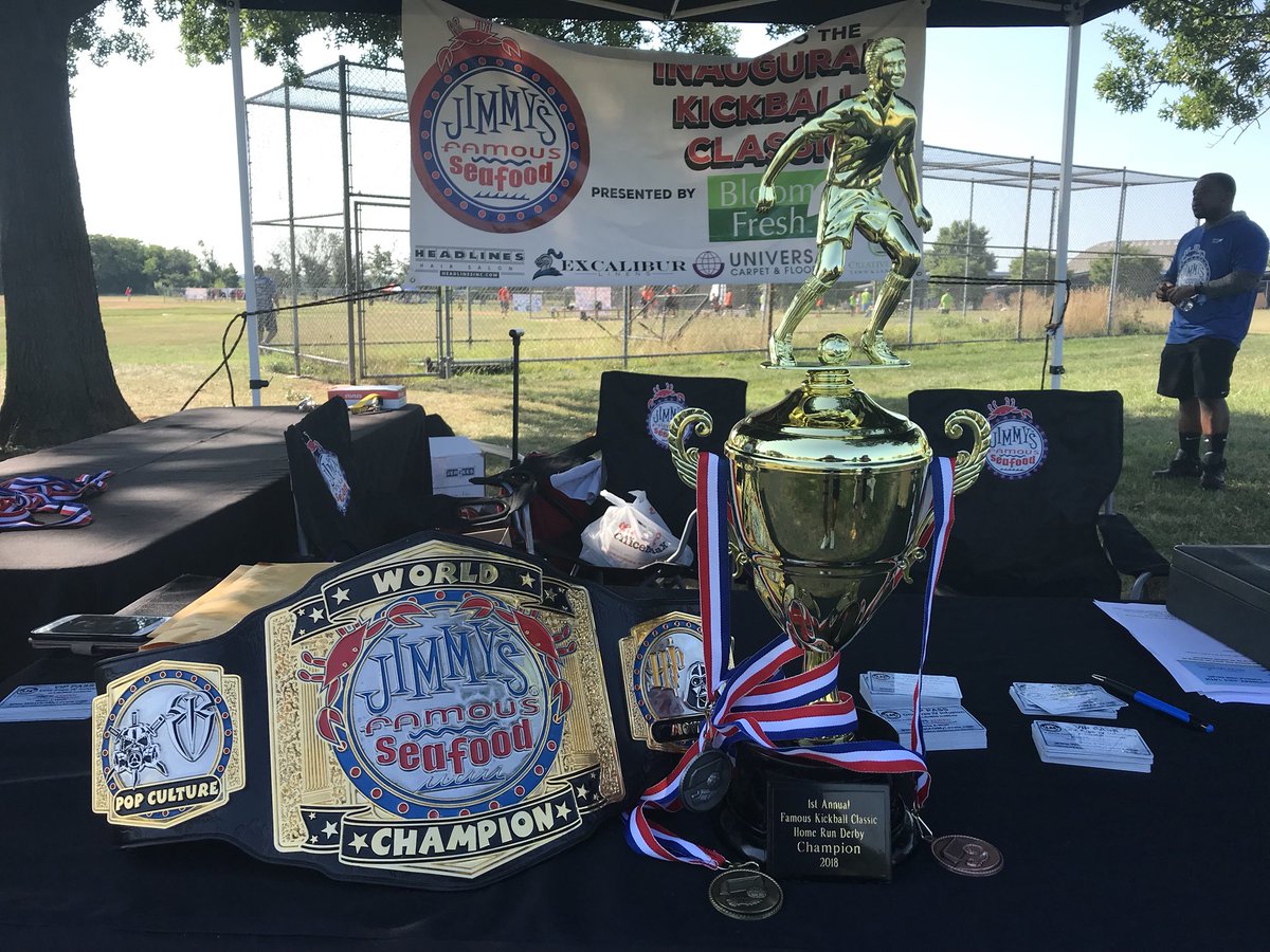 RickRitterWJZ's tweet photo. This is what it’s all about. @JimmysSeafood Kickball Tourney sold out within minutes, hundreds of supporters here &amp; already raised more than $5K for @WishMidAtlantic! https://t.co/QN8KBN3Xba