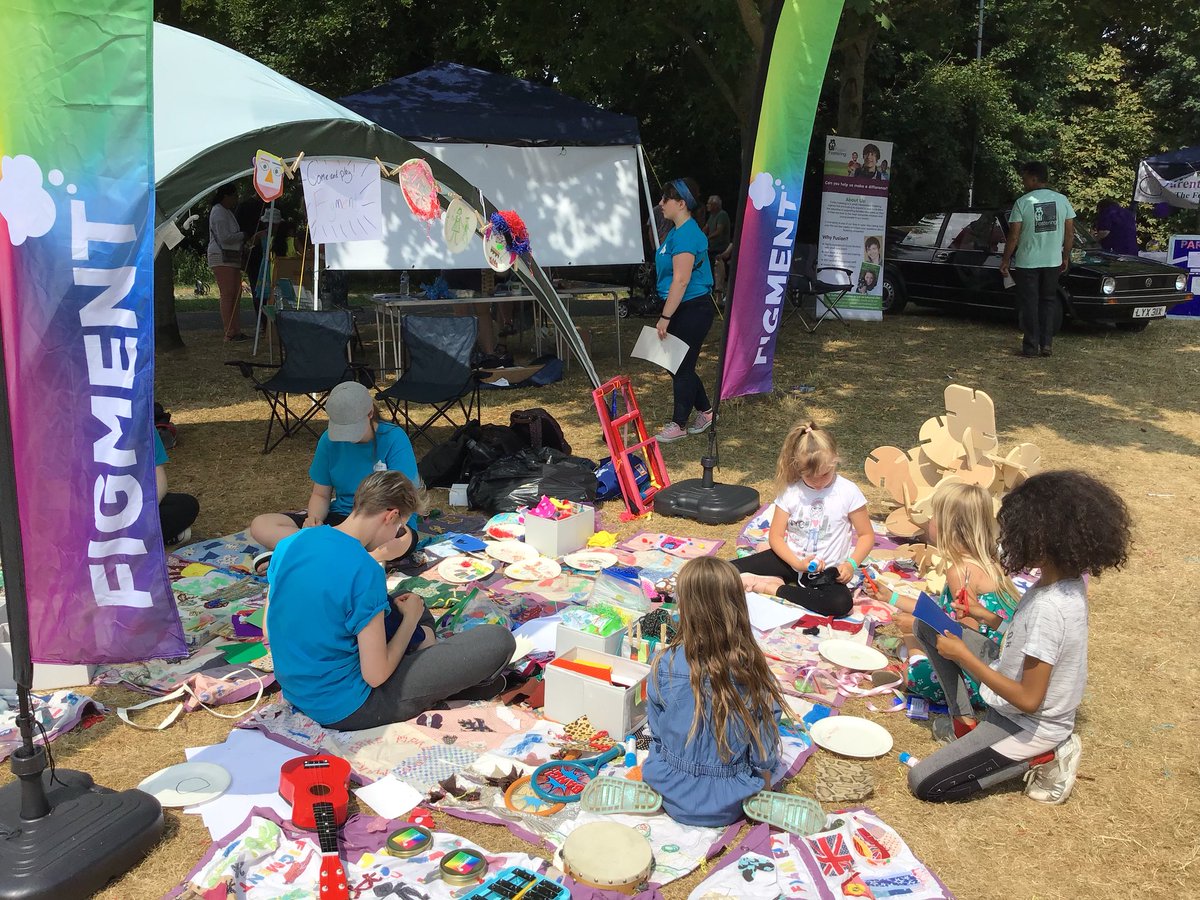 FIGMENTDerby's tweet photo. Fabulous FIGMENT fun at Sinfin Moor Park this afternoon! @derbymuseums @SinfinCommunity https://t.co/9bK4XXI3fi