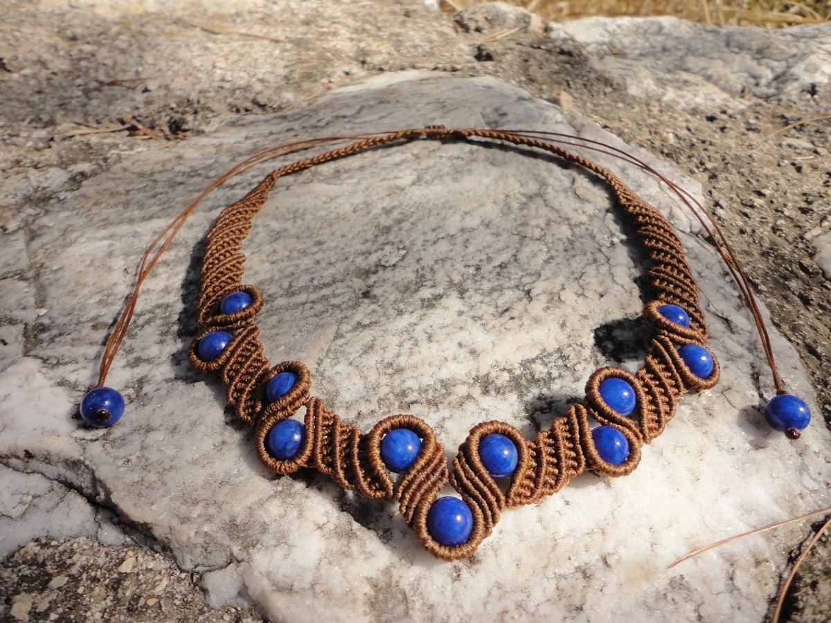 knotifymacrame's tweet photo. Excited to share the latest addition to my #etsy shop: Sky Drops - macrame necklace with blue nephrite beads https://t.co/PZy62XpRMq https://t.co/FFqjF8MaeR