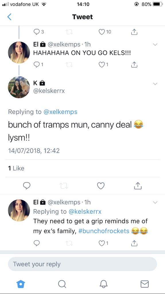 christate96's tweet photo. @kelskerrx Could be worse could be split up with your ex for 3/4 years and she still chats shit about your family lol #leeking https://t.co/NSCTNs0pBZ