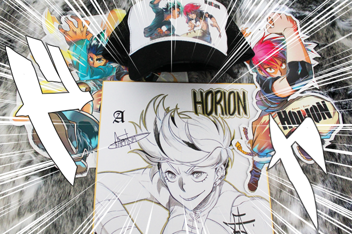 HorionManga's tweet photo. #CONCOURS❗️RT+FOLLOW pour fêter la sortie du tome 02 du manga HORION et remporte un vrai shikishi dédicacé (DESSIN ORIGINAL et PIÈCE UNIQUE !) + 3 supports promo' (RARES !) + un poster (OFFICIEL !) et une casquette (…) https://t.co/0tuBnhuOdy (résultat le mois prochain). https://t.co/aq4oVoMvrp